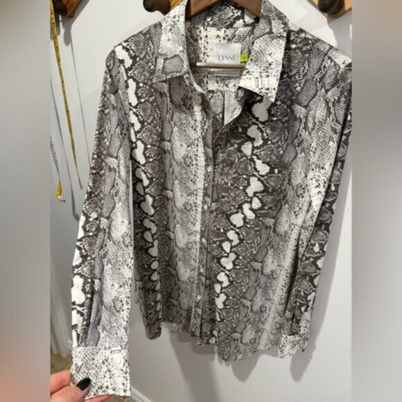 LYSSE- Schiffer Snake Print Button Down Top - Picture 3 of 7